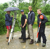 Students surveying a potential site