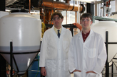 Dr. Randy Weinstein, Chair of the Department of Chemical Engineering, and graduate student Adam Hoffman ChE '09