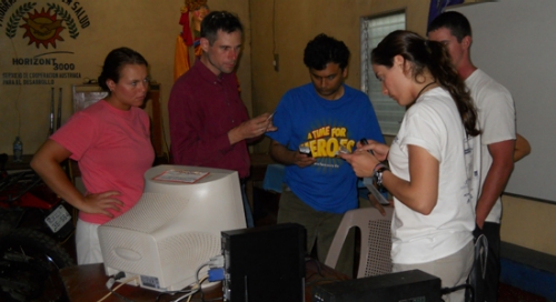 ECE team installing prototype in Waslala 