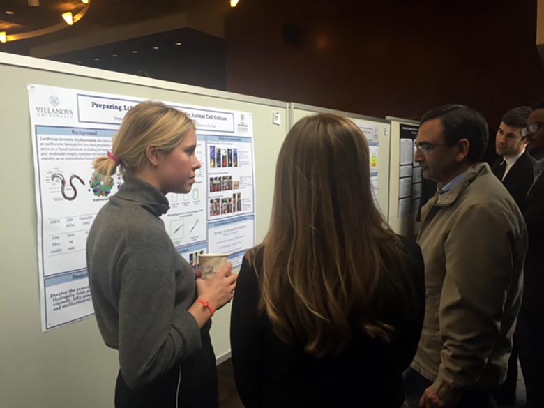 Olivia Cero (pictured) and Paige Turilli, Chemical Engineering seniors, placed 1st in the Sigma Xi poster competition (undergraduate category) with “Preparing LtEc-Alginate Hydrogels for Animal Cell Culture.”