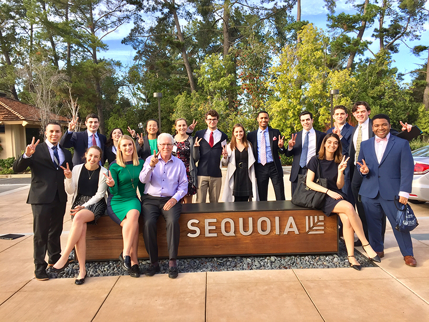 Engineering undergraduates were among the 18 students to participate in Villanova in the Valley: Branden Garrett ’19 CpE, far right with bowtie; Patrick Korzeniowski ’19 ME, center with red tie; and Emily Dailey ’18 ME, left of Patrick.