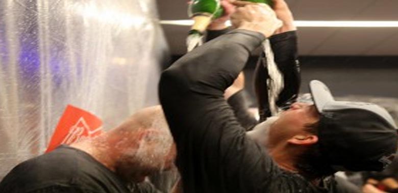 MLB Players Drinking in Clubhouse