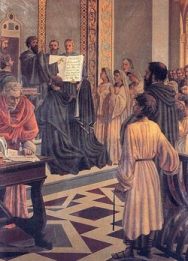 "Augustine Giving the Rule to His Followers"