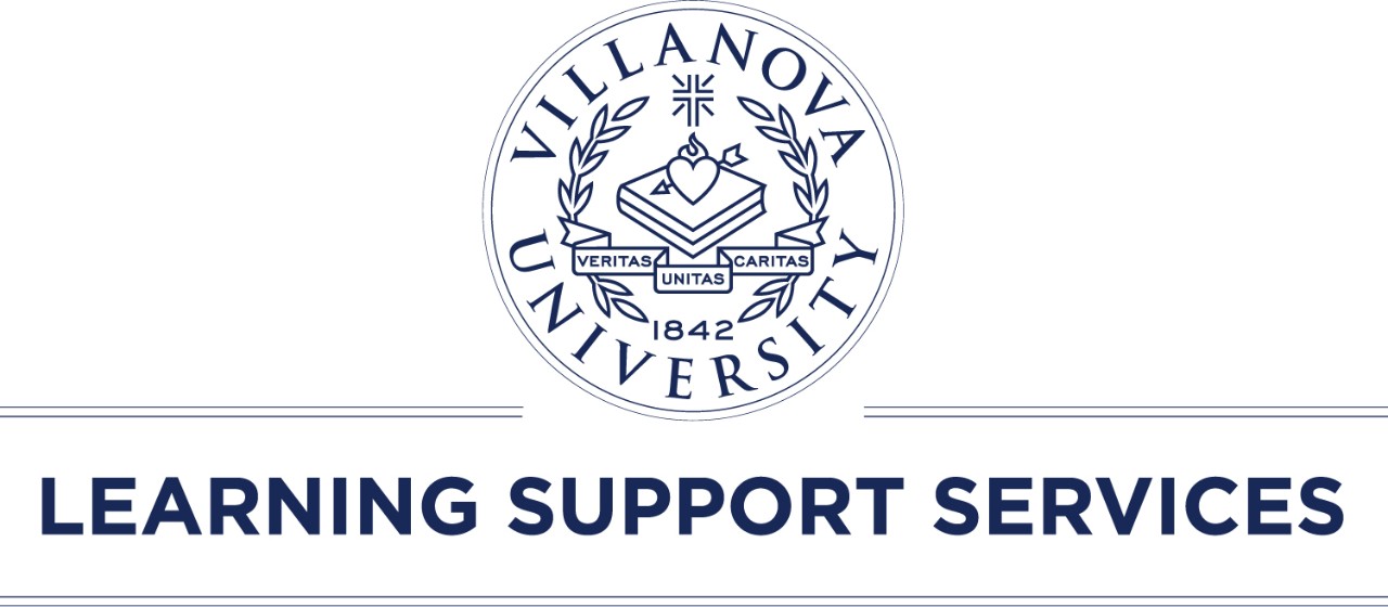 Image of LSS Logo, Villanova University Crest with Learning Support Services written underneath