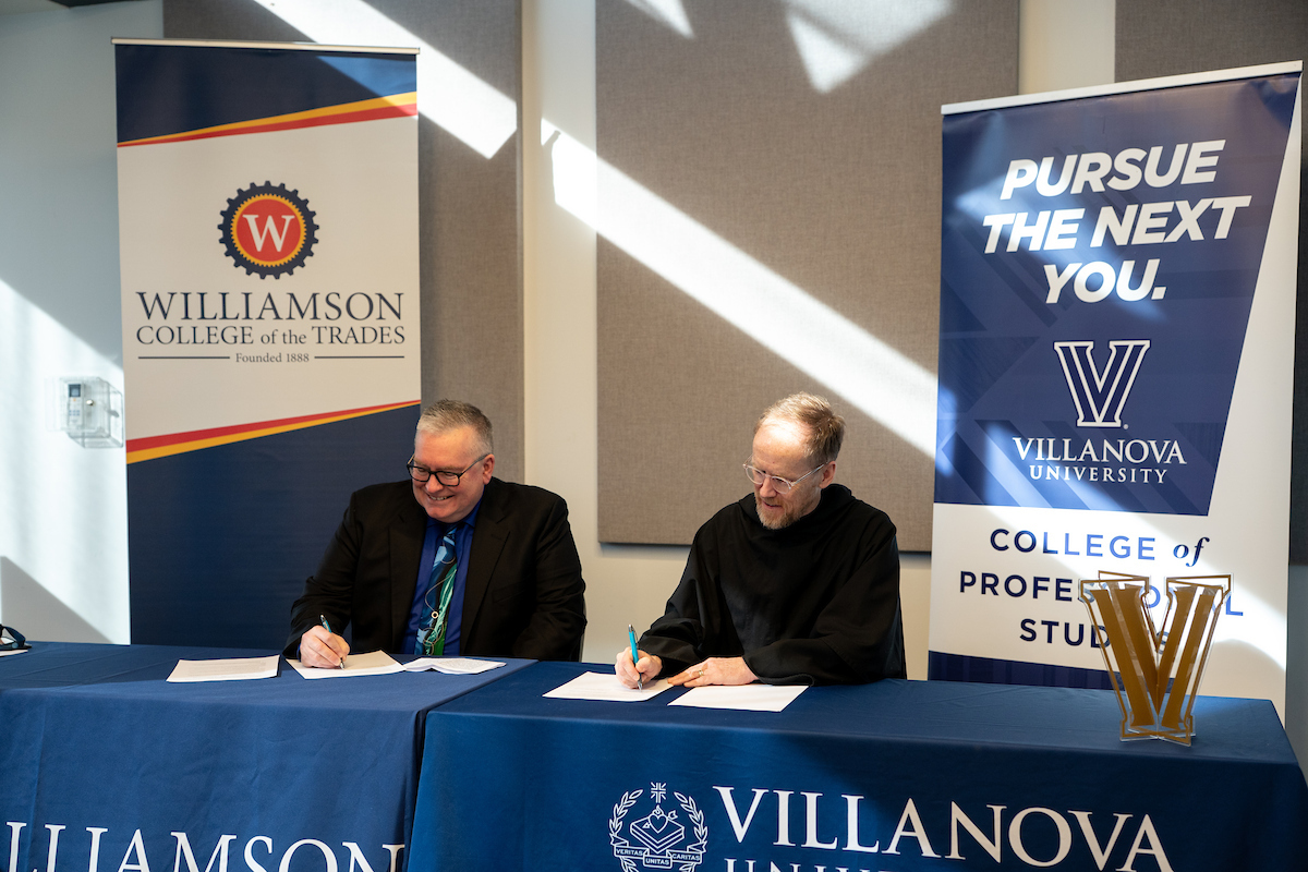 Dr. Todd Zachary, Provost, Williamson College of the Trades and Rev. David Cregan, OSA, PhD, '89 CLAS, Dean of the College of Professional Studies
