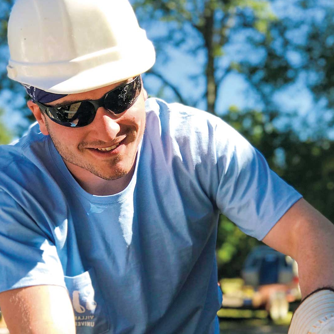 Collage of images of students, faculty and staff working at various service sites on spring break