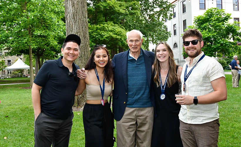 Alumni meet at Reunion. 