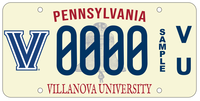 Sample Villanova License Plate Sample Villanova License Plate