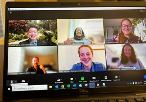 Screenshot of the six members of the winning NASPAA competition team on Zoom. Screenshot of the six members of the winning NASPAA competition team on Zoom.