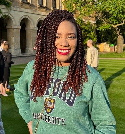 Villanova Theatre alumna Taahira Davis ’23 MA at a croquet party on the lawn of Magdalen College of Oxford University Villanova Theatre alumna Taahira Davis ’23 MA at a croquet party on the lawn of Magdalen College of Oxford University