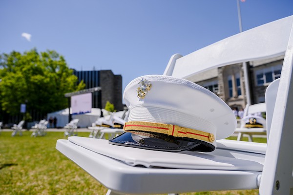 White hat on seat White hat on seat