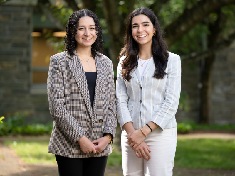 Lauren Iskander (L) and Sophia Pellechia (R) have been selected for Fulbright-MITACS Globalink awards. Lauren Iskander (L) and Sophia Pellechia (R) have been selected for Fulbright-MITACS Globalink awards.