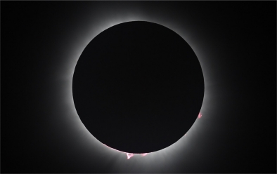 The 2024 total eclipse, captured in this photo by Andrej Prša, chair of the Department of Astrophysics and Planetary Science, belonged to Saros 139. Image of the 2024 total solar eclipse taken by Villanova's Andrej Prsa