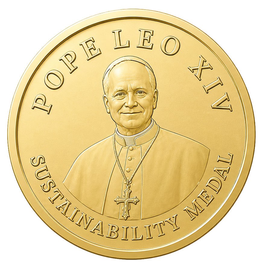 New Pope Leo XIV Sustainability Medal to Be Presented in Rome This October Rendering of Pope Leo XIV Sustainability Medal
