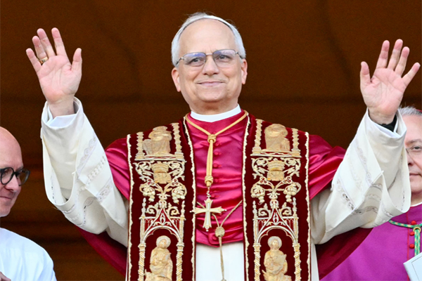 Pope Leo XIV on the loggia after his election Pope Leo XIV on the loggia after his election