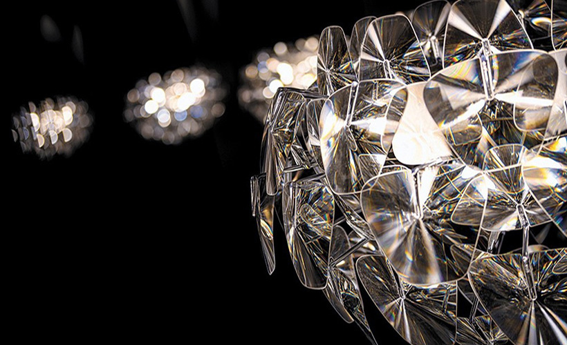 A close-up of a chandelier