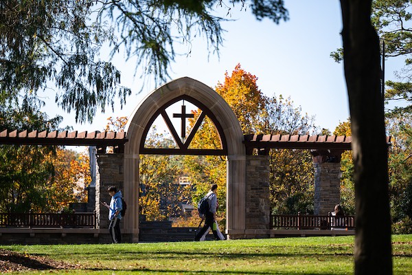 Students walking on campus