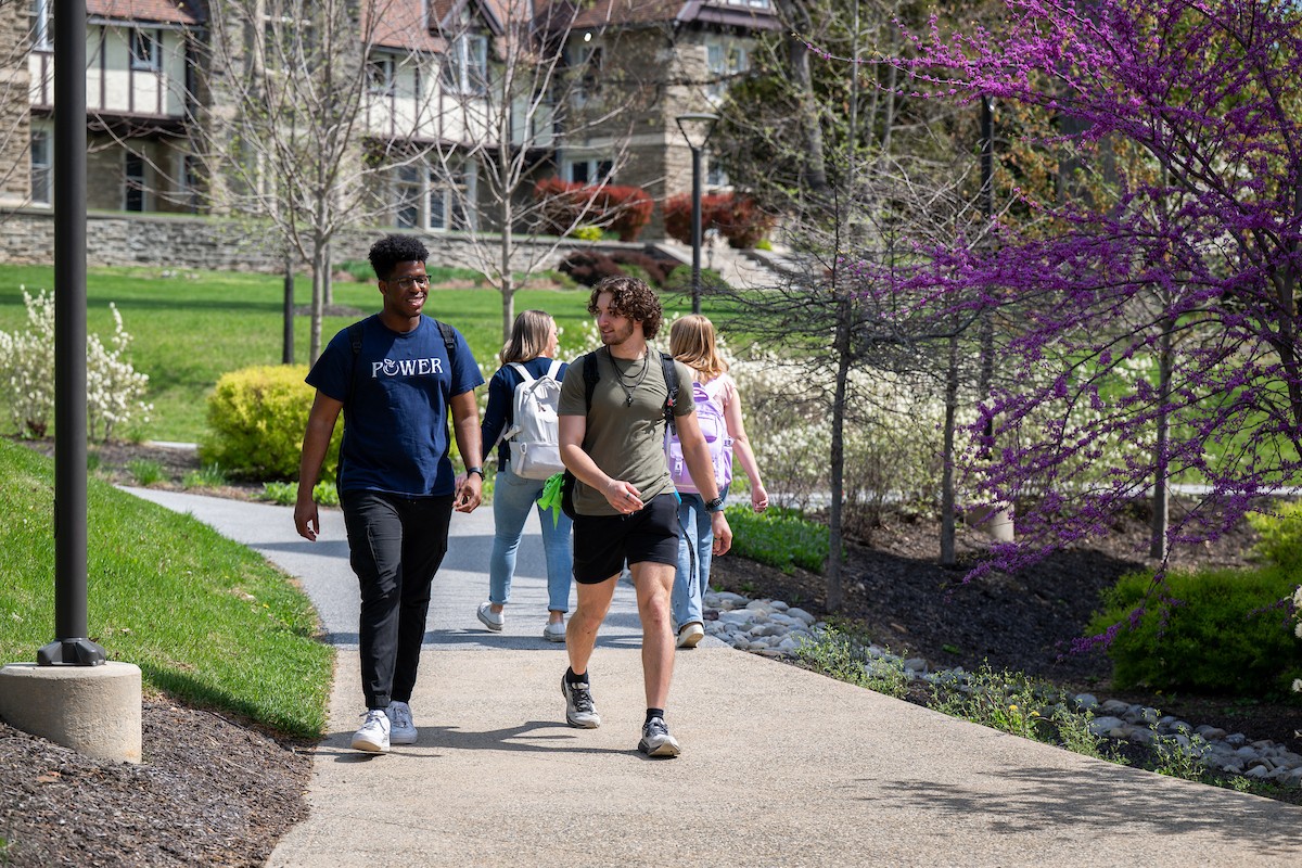 Students walking on campus