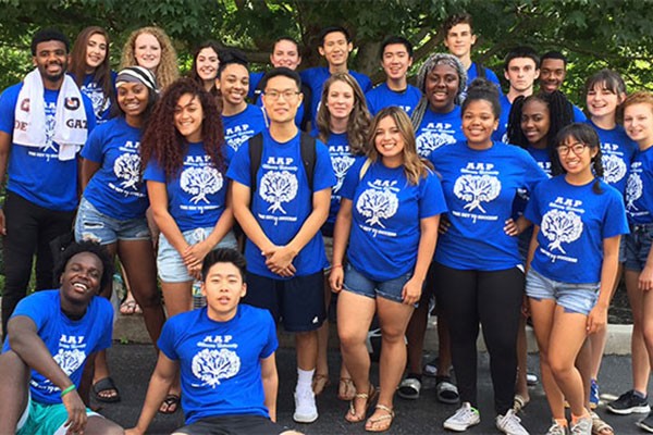 students-program-group-casa Students standing outside as a group