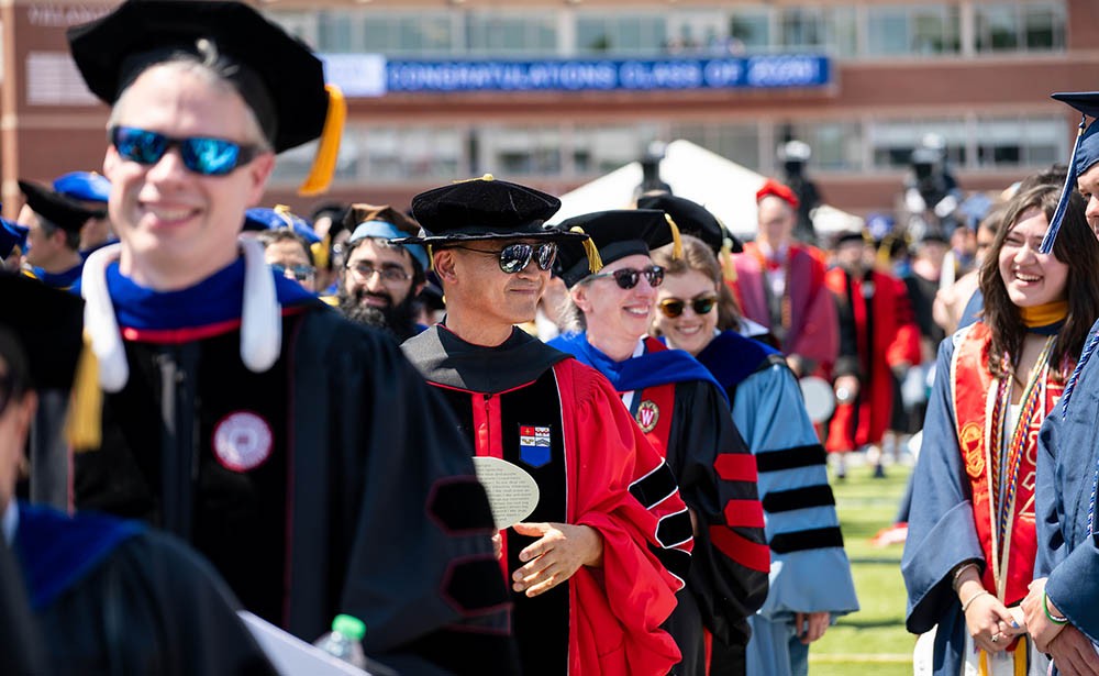 Faculty processing into commencement ceremony