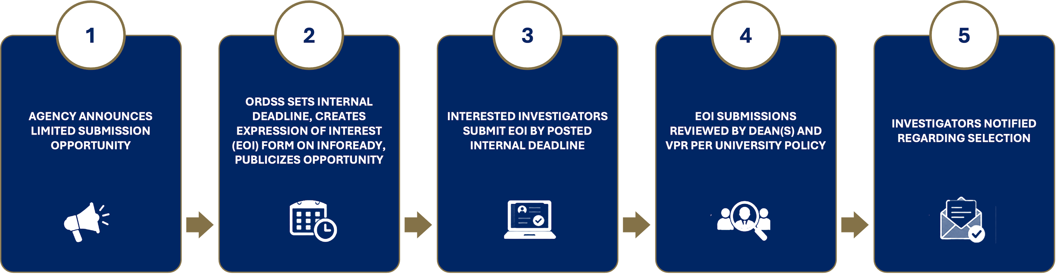 visual of limited submissions process as described in the text