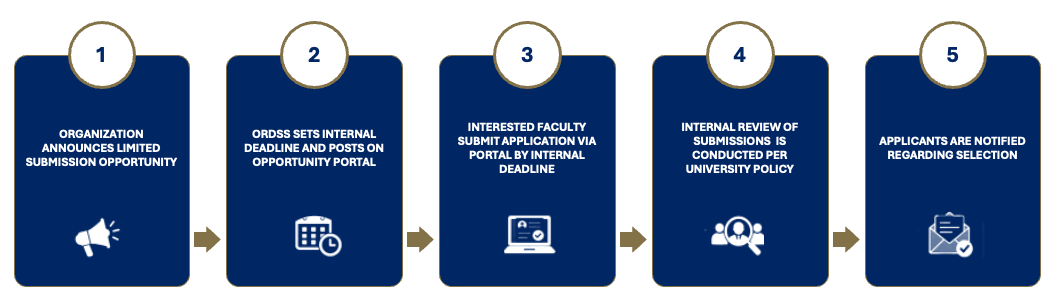 visual of limited submissions process as described in the text