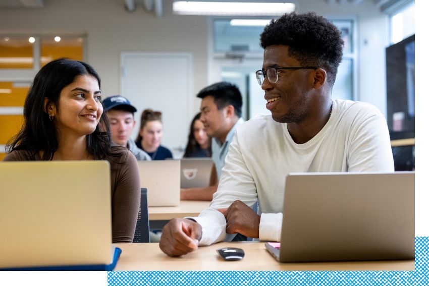 Students working on a project during class.