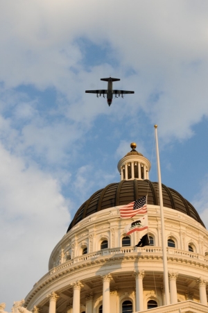 U.S. Coast Guard C-130 Hercules fly-over
