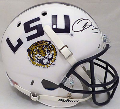 ODELL BECKHAM JR. AUTOGRAPHED WHITE LSU TIGERS FULL SIZE REPLICA HELMET BECKETT BAS STOCK #133475 Source: ODELL BECKHAM JR. AUTOGRAPHED WHITE LSU TIGERS FULL SIZE REPLICA HELMET BECKETT