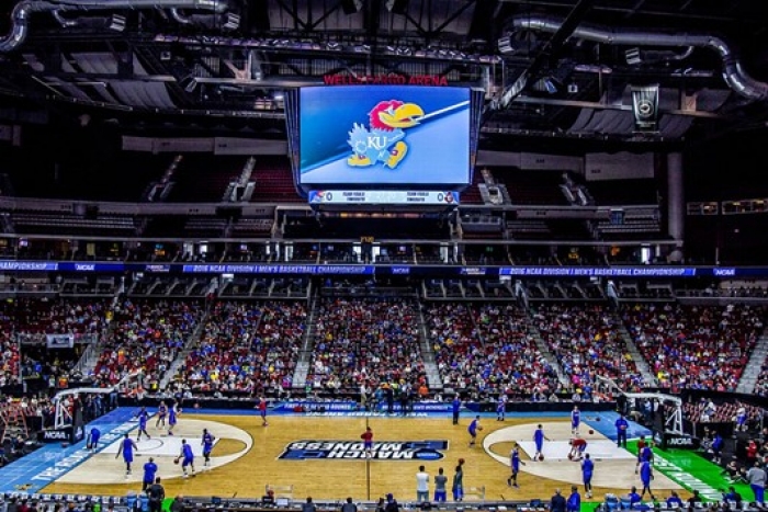 NCAA Basketball KU arena during March Madness basketball game