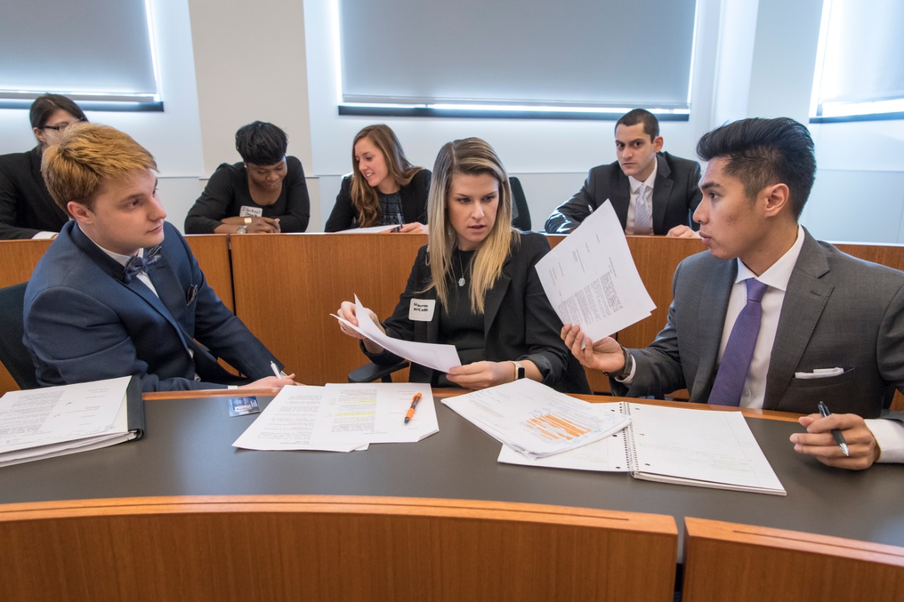 Putting Policy Into Practice_10.15.18 Law students working together in a classroom