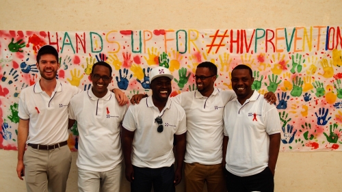 Pat Smith and HIV workers in Lesotho