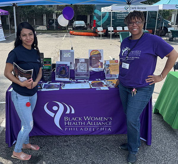 Angelina Rivera '27 at her internship with the Philadelphia Black Women’s Health Alliance.