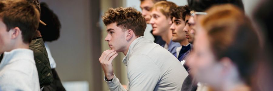 Student listening to event