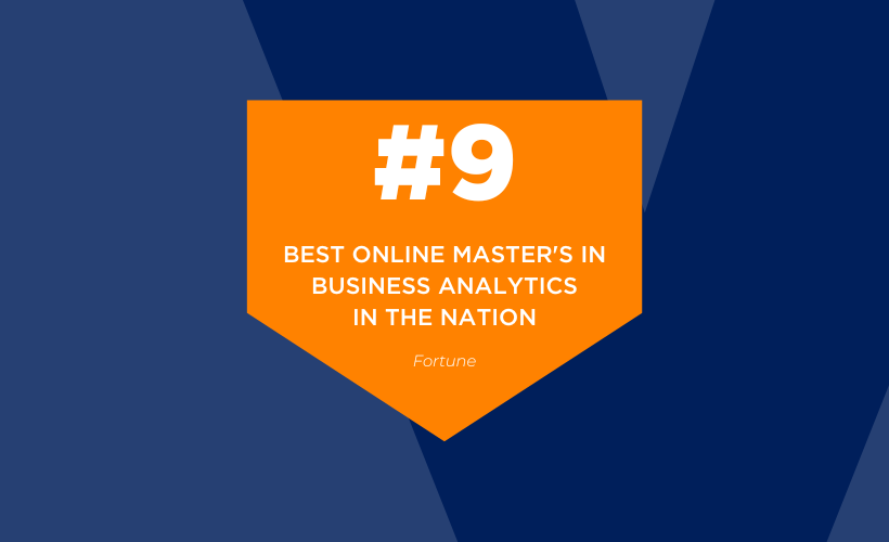 Graphic of Fortune #9 Best Online Masters of Business Analytics Program Ranking
