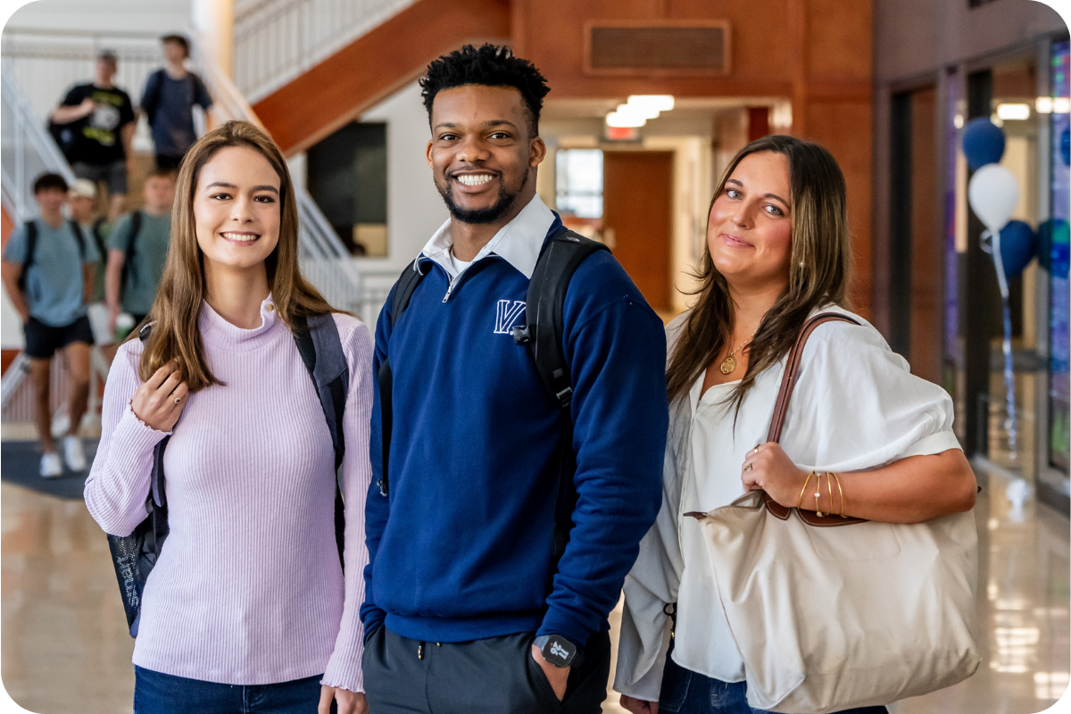 MBT students  in atrium