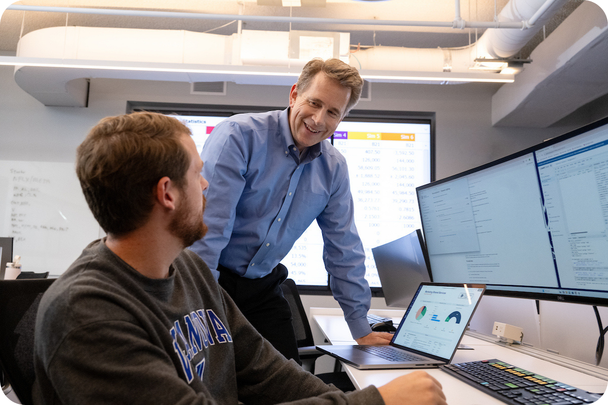 Student and professor talking