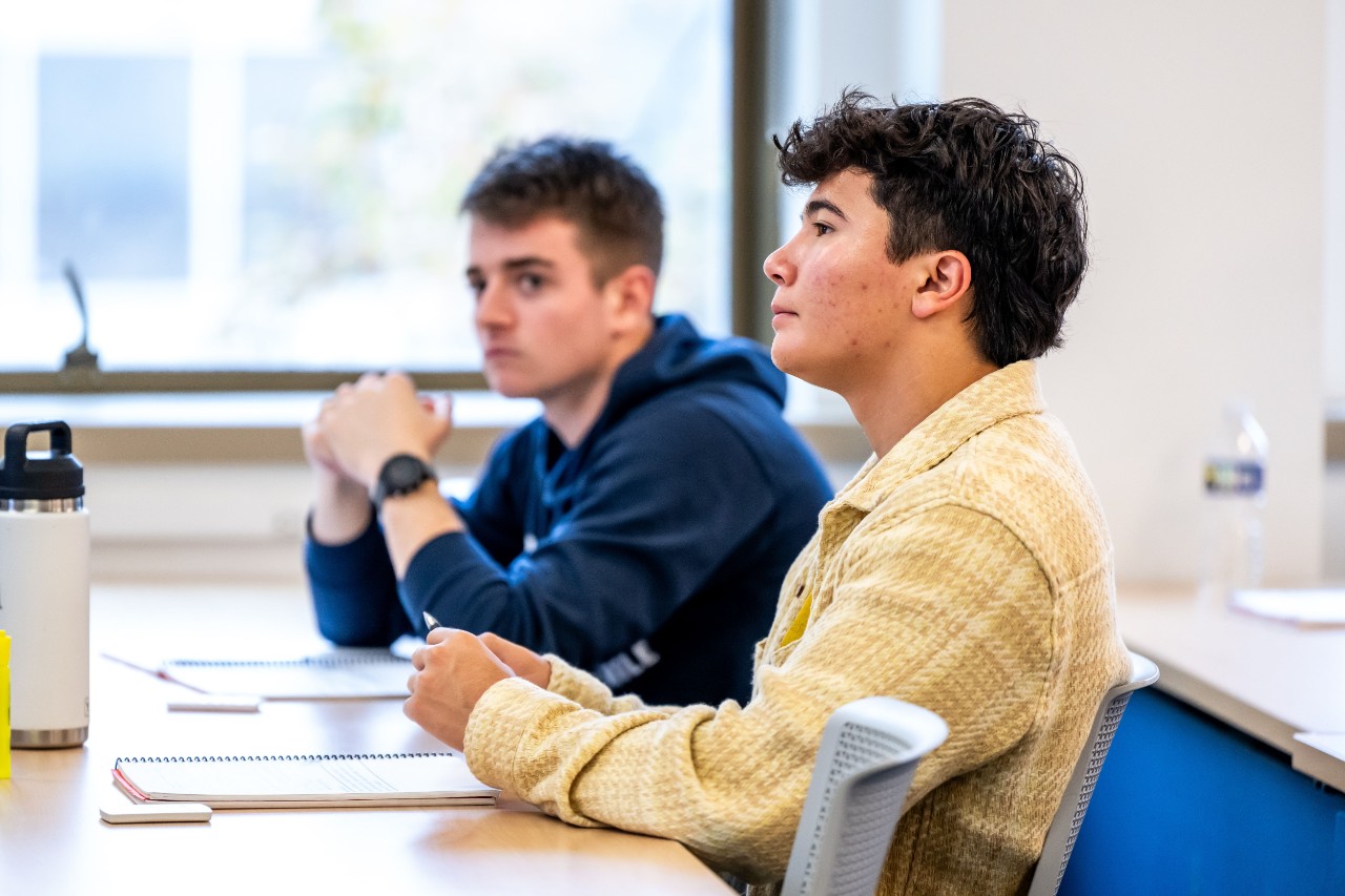 students listening in class