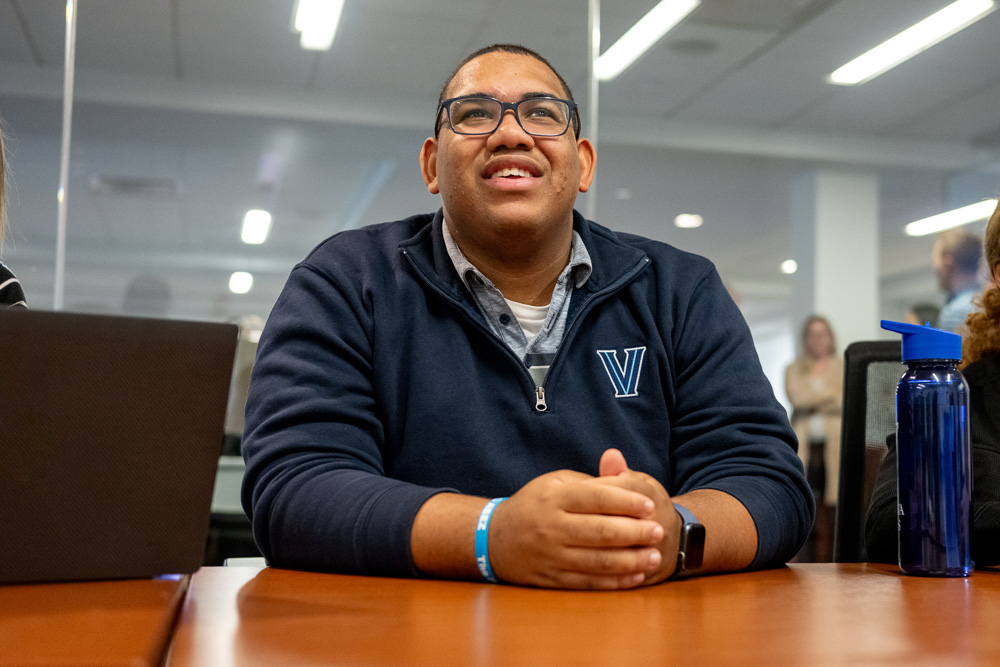Male student on laptop