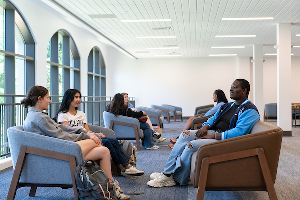 Students studying in Tagaste Hall