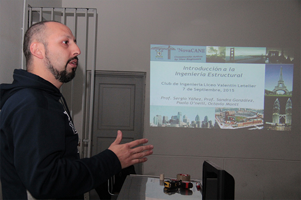 Sergio Yanez gives a presentation.