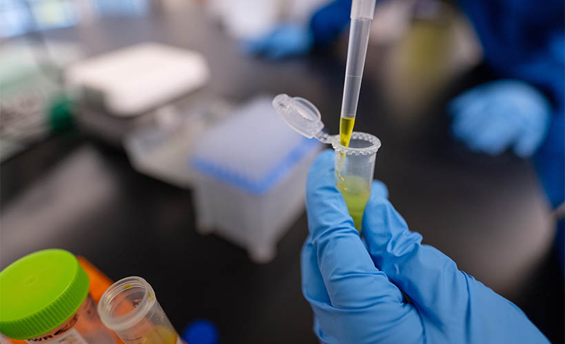 Test tube and syringe