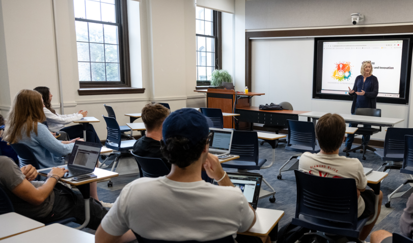 Students learning in a classroom