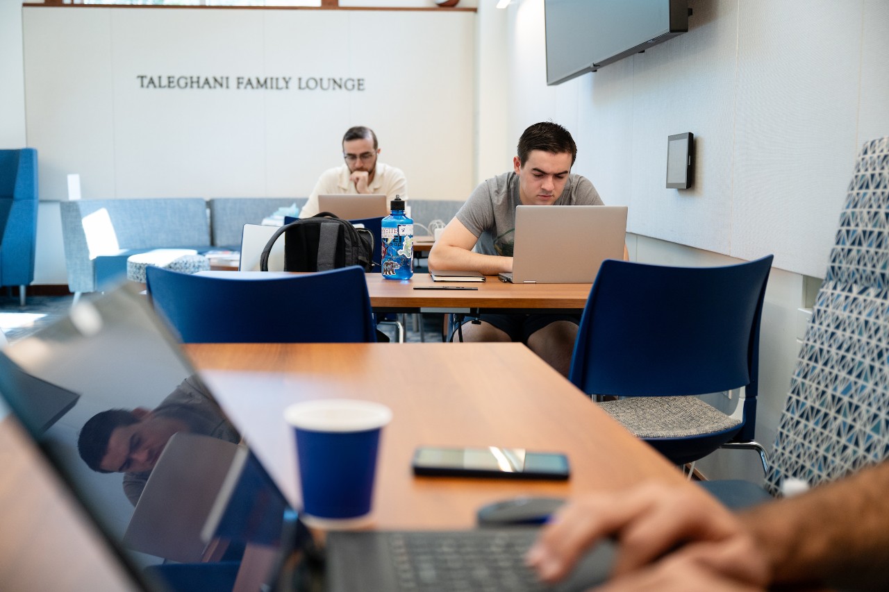 Students working on computers