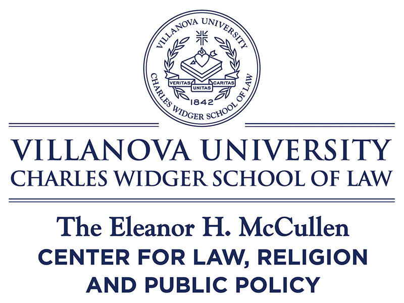 Image depicting the logo of the Eleanor H. McCullen Center for Law, Religion and Public Policy along with the seal of the Villanova University Charles Widger School of Law
