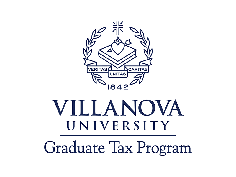 Image shows the logo for the Villanova University Graduate Tax Program below the University seal