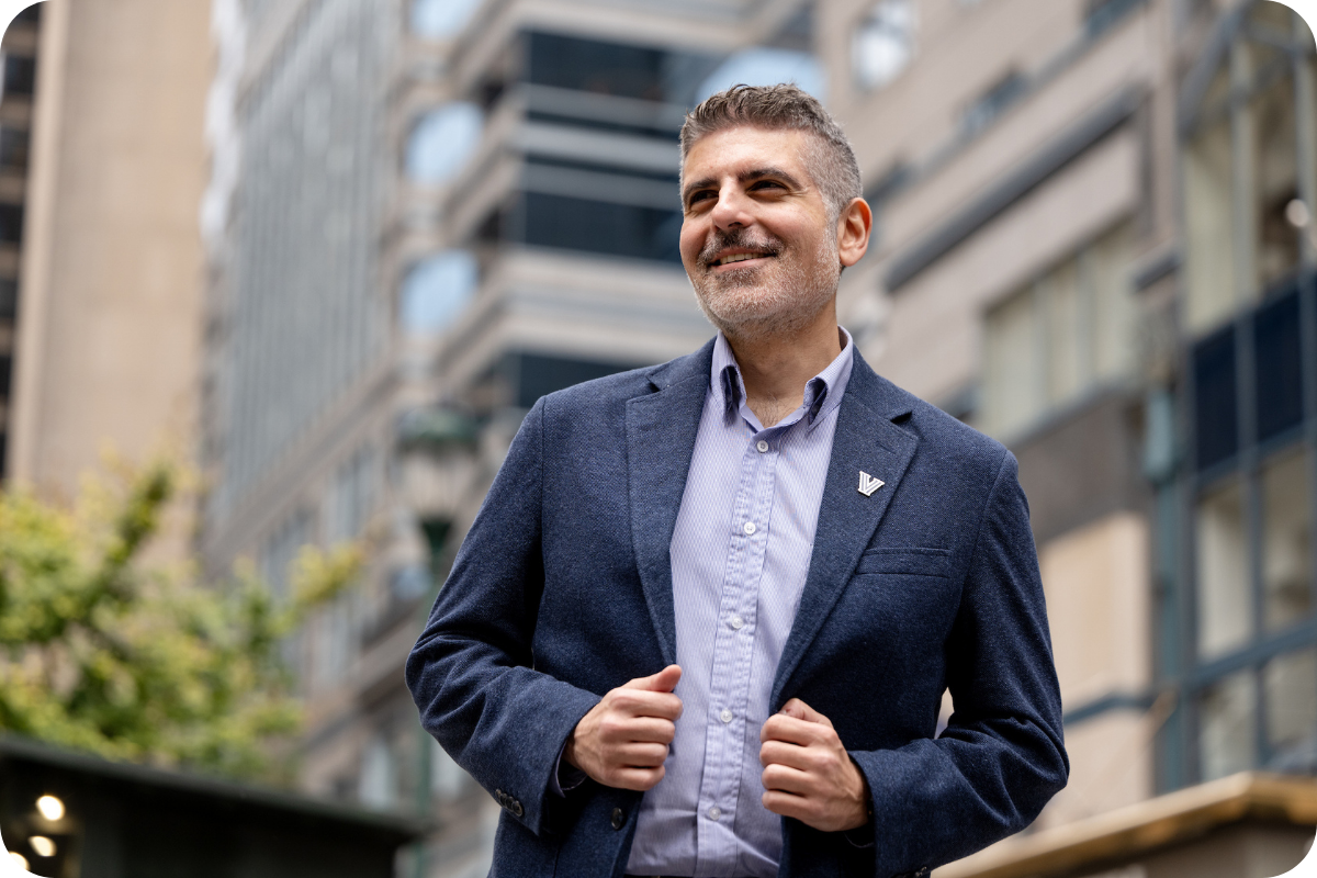 Male standing outside