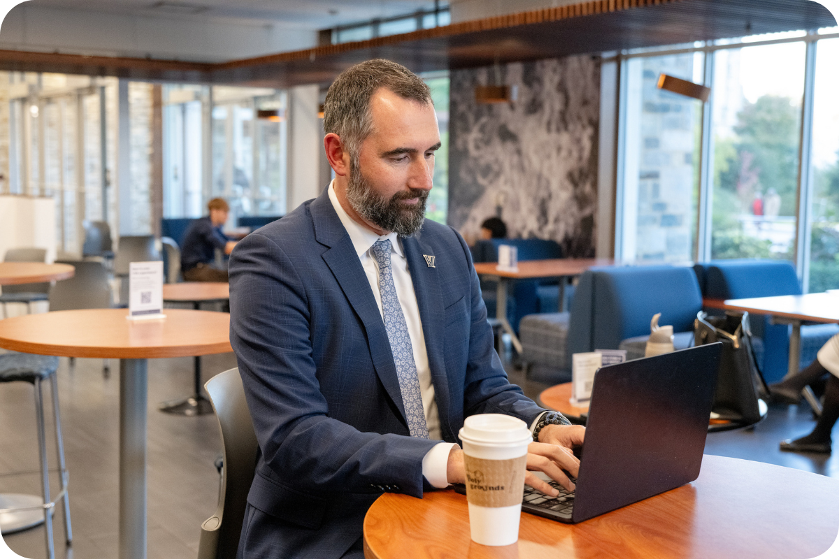 man working on laptop