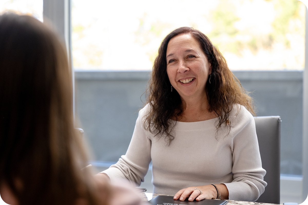 Female student smiling
