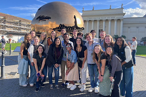 Students and faculty at the synod in Rome.